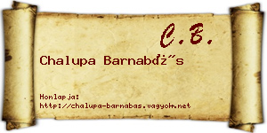 Chalupa Barnabás névjegykártya